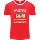 Caravan Weekend Forecast Caravanning Mens Ringer T-Shirt FotL Red/White