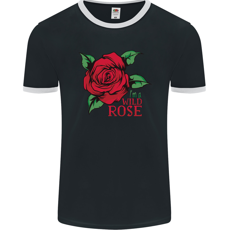 I'm a Wild Rose Mens Ringer T-Shirt FotL Black/White