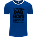 Dad of the Greatest Daughter Fathers Day Mens Ringer T-Shirt FotL Royal Blue/White