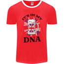 British Beer It's in My DNA Union Jack Flag Mens Ringer T-Shirt FotL Red/White