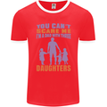 Dad With Three Daughters Funny Fathers Day Mens Ringer T-Shirt FotL Red/White