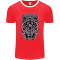 Viking God Odin Valhalla Norse Warrior Mens Ringer T-Shirt FotL Red/White
