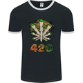 420 Herb Marijuana Weed Drugs Cannabis Mens Ringer T-Shirt FotL Black/White