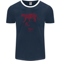 Chinese Zodiac Shengxiao Year of the Tiger Mens Ringer T-Shirt FotL Navy Blue/White