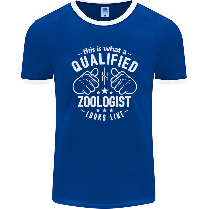 A Qualified Zoologist Looks Like Mens Ringer T-Shirt FotL Royal Blue/White