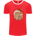 Equestrian Dear Santa Funny Horse Christmas Mens Ringer T-Shirt Red/White