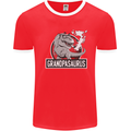 Grandpa Grandpasaurus Grandparent's Day Mens White Ringer T-Shirt Red/White