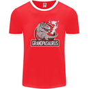 Grandpa Grandpasaurus Grandparent's Day Mens White Ringer T-Shirt Red/White