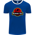 Gym Worked Out Training Top Fitness Mens Ringer T-Shirt FotL Royal Blue/White