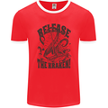 Release the Kraken Cthulhu Sea Creature Mens Ringer T-Shirt FotL Red/White