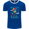 Autism Awareness Embrace Amazing Autistic Mens White Ringer T-Shirt Royal Blue/White