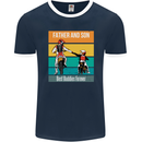 Motocross Father & Son Father's Day Mens Ringer T-Shirt FotL Navy Blue/White