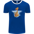 Funny Tiger Cat Reflection Mens Ringer T-Shirt FotL Royal Blue/White