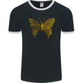 Butterfly Inspirational Quote Rhopalocera Mens Ringer T-Shirt FotL Black/White