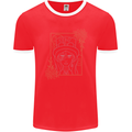 Virgo Steampunk Zodiac Star Sign Astrological Mens Ringer T-Shirt FotL Red/White