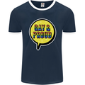 Gay and Proud LGBT Pride Awareness Mens Ringer T-Shirt FotL Navy Blue/White