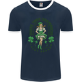 St Patricks Day Shake Your Shamrocks Mens Ringer T-Shirt FotL Navy Blue/White