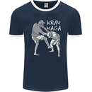 Krav Maga Mixed Martial Arts MMA Fighting Mens Ringer T-Shirt FotL Navy Blue/White