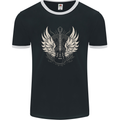 Guitar Wings Rock n Roll Music Heavy Metal Mens Ringer T-Shirt FotL Black/White