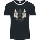 Guitar Wings Rock n Roll Music Heavy Metal Mens Ringer T-Shirt FotL Black/White