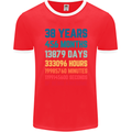 38th Birthday 38 Year Old Mens Ringer T-Shirt FotL Red/White