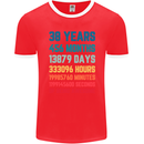 38th Birthday 38 Year Old Mens Ringer T-Shirt FotL Red/White