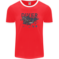 Scuba Diving Diver Mens Ringer T-Shirt FotL Red/White