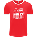 If Papa Cant Fix It Fathers Day Tradesman Mens Ringer T-Shirt FotL Red/White