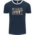 Funny Weekly Coffee to Alcohol Evolution Wine Mens Ringer T-Shirt FotL Navy Blue/White