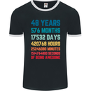 48th Birthday 48 Year Old Mens Ringer T-Shirt FotL Black/White