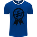 I Got Dressed Today Antisocial Funny Gamer Mens Ringer T-Shirt FotL Royal Blue/White