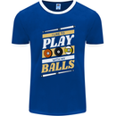 Pool I Like to Play With My Balls 9-Ball Mens Ringer T-Shirt FotL Royal Blue/White