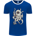 Steampunk Octopus Kraken Cthulhu Mens Ringer T-Shirt FotL Royal Blue/White