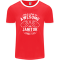 This Is What an Awesome Janitor Looks Like Mens Ringer T-Shirt FotL Red/White