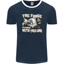 The Forge is Strong With This One Blacksmith Mens Ringer T-Shirt FotL Navy Blue/White