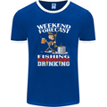 Fishing Weekend Forecast Funny Fisherman Mens Ringer T-Shirt FotL Royal Blue/White