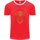 A Highland Cow Drawing Mens Ringer T-Shirt FotL Red/White