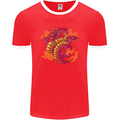 A Chinese Dragon Mens Ringer T-Shirt FotL Red/White