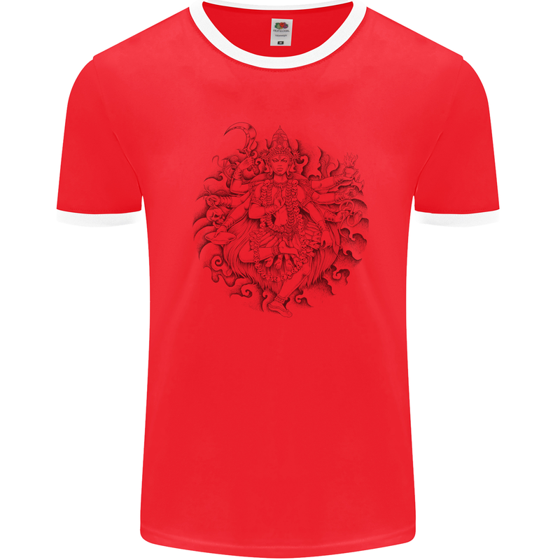 Goddess Shiva Hindu God Hinduism Religion Mens Ringer T-Shirt FotL Red/White