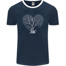 Love Tree Heart Aborist Ecology Environment Mens Ringer T-Shirt FotL Navy Blue/White