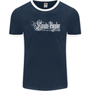 Knights Tempar St Georges Day Crusaders Mens Ringer T-Shirt FotL Navy Blue/White