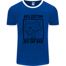 Part Cotton Part Cat Hair Funny Mens White Ringer T-Shirt Royal Blue/White
