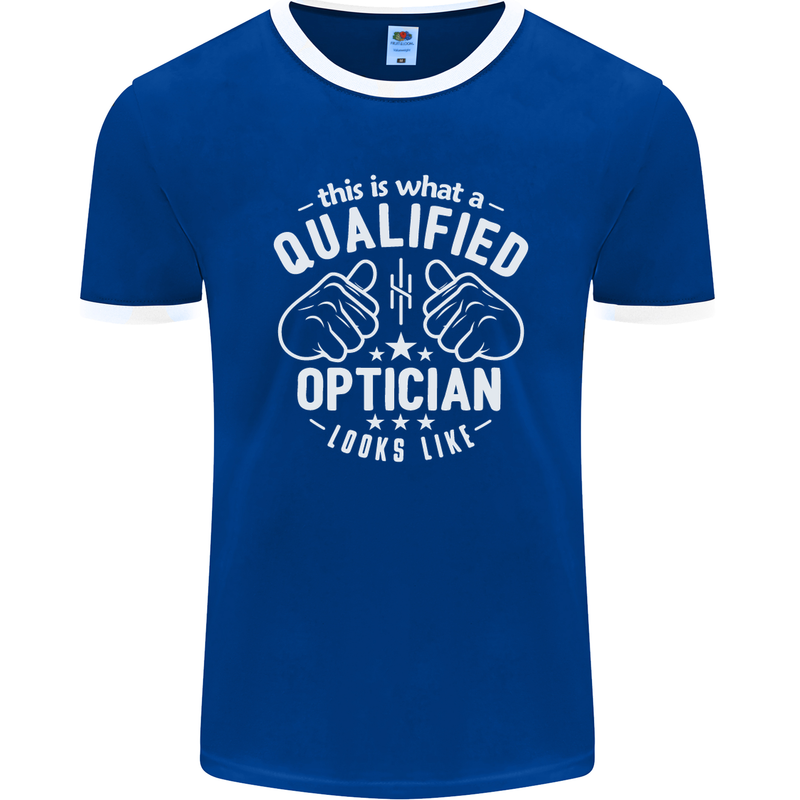 A Qualified Optician Looks Like Mens Ringer T-Shirt FotL Royal Blue/White