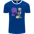 Original Music Shirt DJ Vinyl Turntable Mens Ringer T-Shirt FotL Royal Blue/White