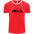 Noahs Ark Dinosaurs T-Rex Atheist Atheism Mens White Ringer T-Shirt Red/White