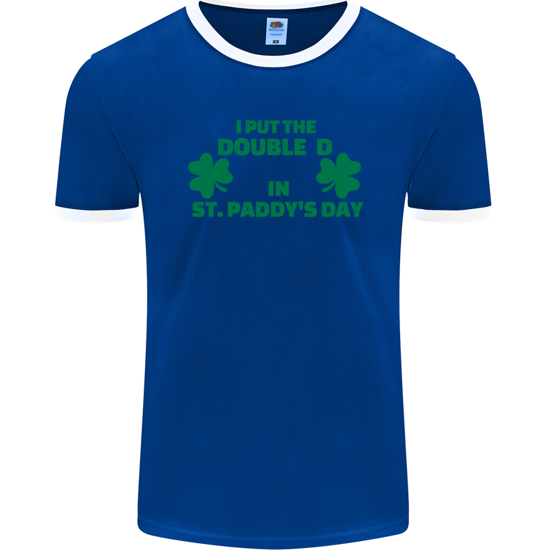 I Put the DD in St. Paddy's Day Funny Boobs Mens Ringer T-Shirt FotL Royal Blue/White