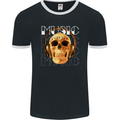 Forever Music Skull Rock Heavy Metal Punk Mens Ringer T-Shirt FotL Black/White