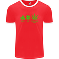 St. Patrick's Day Lucky Weed Drugs Funny Mens Ringer T-Shirt FotL Red/White