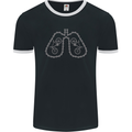 Bicycle Lungs Cyclist Funny Cycling Bike Mens Ringer T-Shirt FotL Black/White