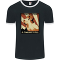 Capybara Comrade Mens Ringer T-Shirt FotL Black/White